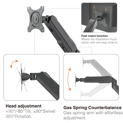 gku™ EZY-Riser© Dual Monitor Desk Mount Stand