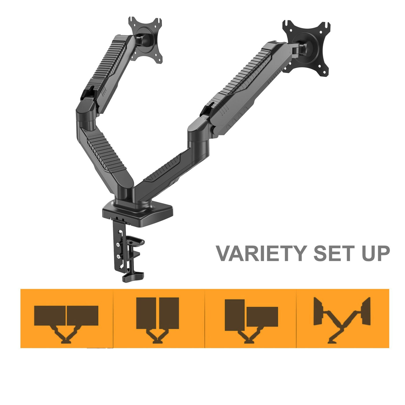 gku™ EZY-Riser© Dual Monitor Desk Mount Stand