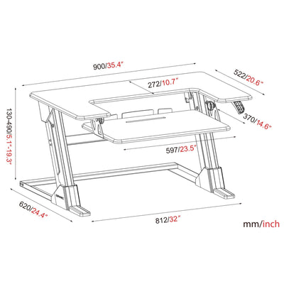 gku™ ProAttach© V118 Sit Stand Desk Converter