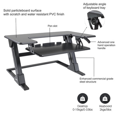 gku™ ProAttach© V118 Sit Stand Desk Converter