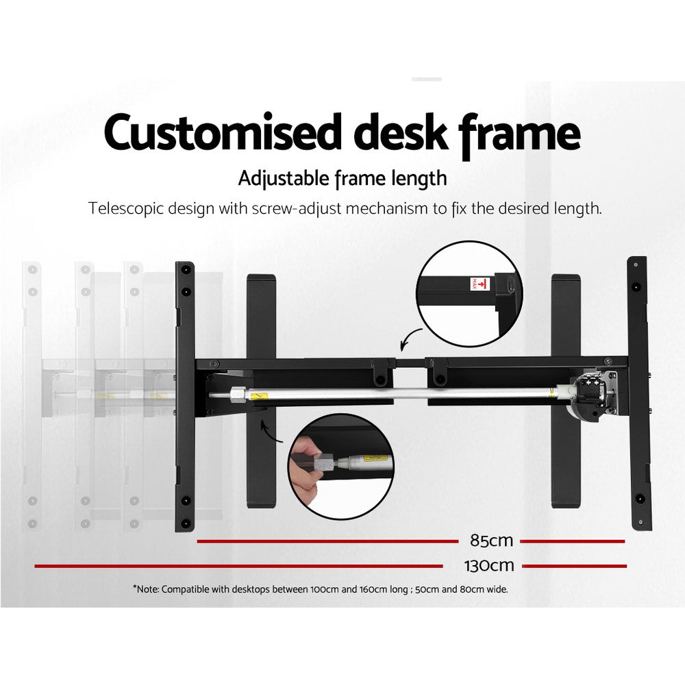 Artiss Standing Desk Sit Stand Motorised Height Adjustable Frame Only Black
