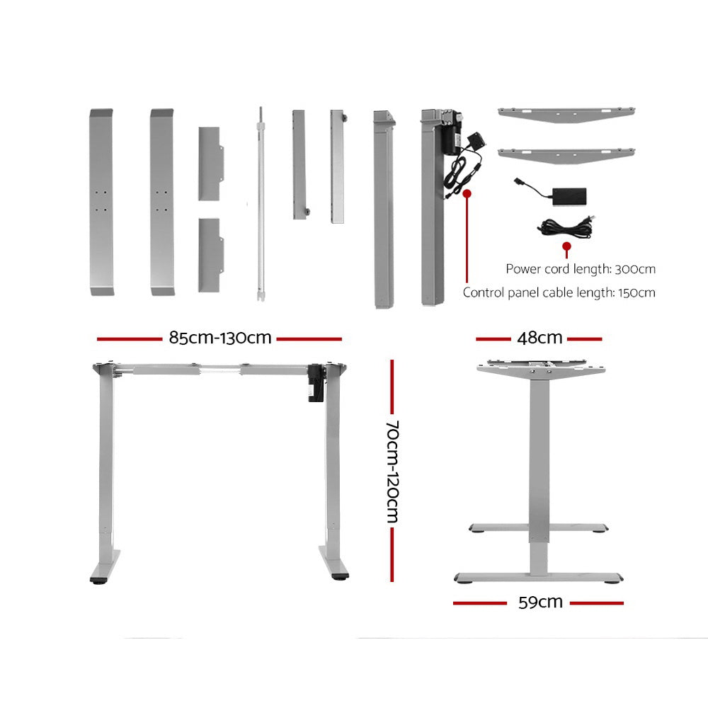 Artiss Standing Desk Sit Stand Motorised Height Adjustable Frame Only Grey
