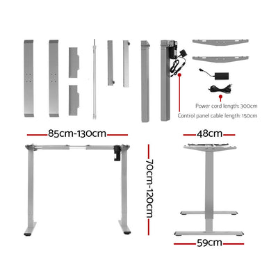 Artiss Electric Standing Desk Motorised Sit Stand Desks Table Grey Oak 140cm