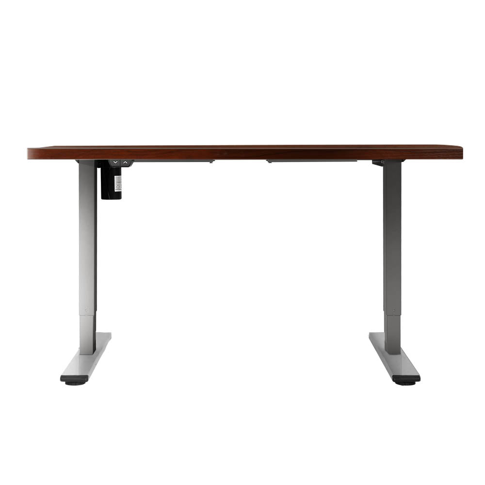 Artiss Electric Standing Desk Motorised Sit Stand Desks Table Grey Walnut 140cm