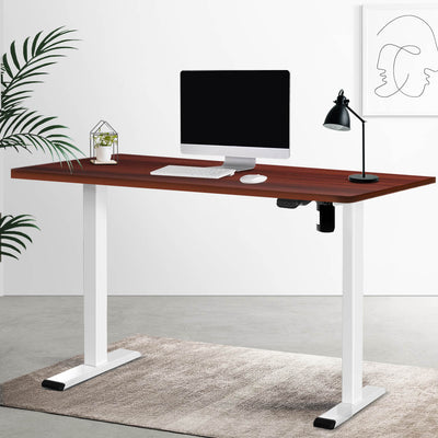 Artiss Electric Standing Desk Motorised Sit Stand Desks Table White Walnut 140cm