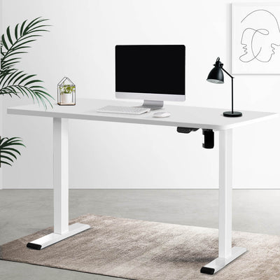 Artiss Electric Standing Desk Motorised Sit Stand Desks Table White 140cm