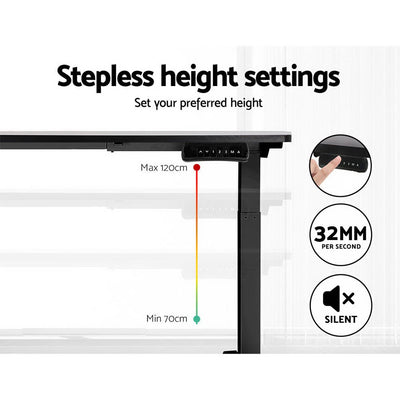 Artiss Standing Desk Electric Height Adjustable Sit Stand Desks Table Black