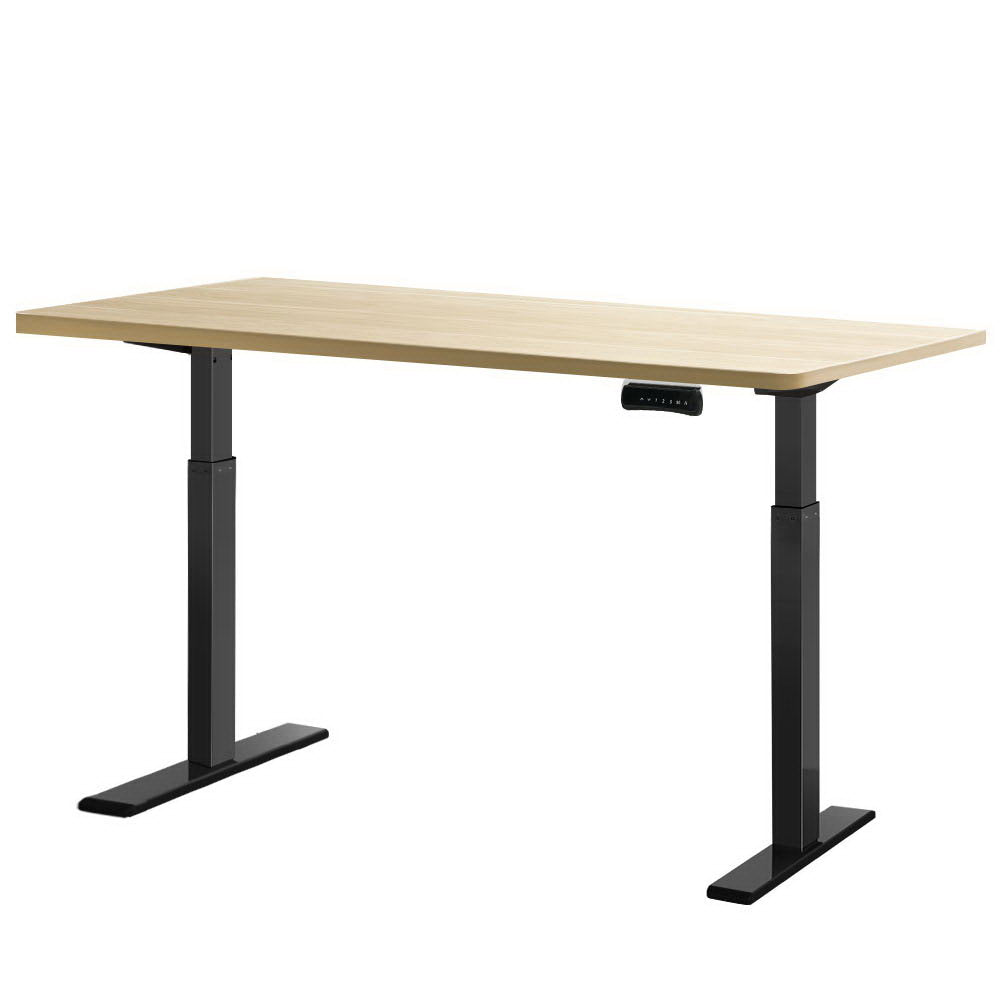 Artiss Standing Desk Electric Height Adjustable Sit Stand Desks Black Oak