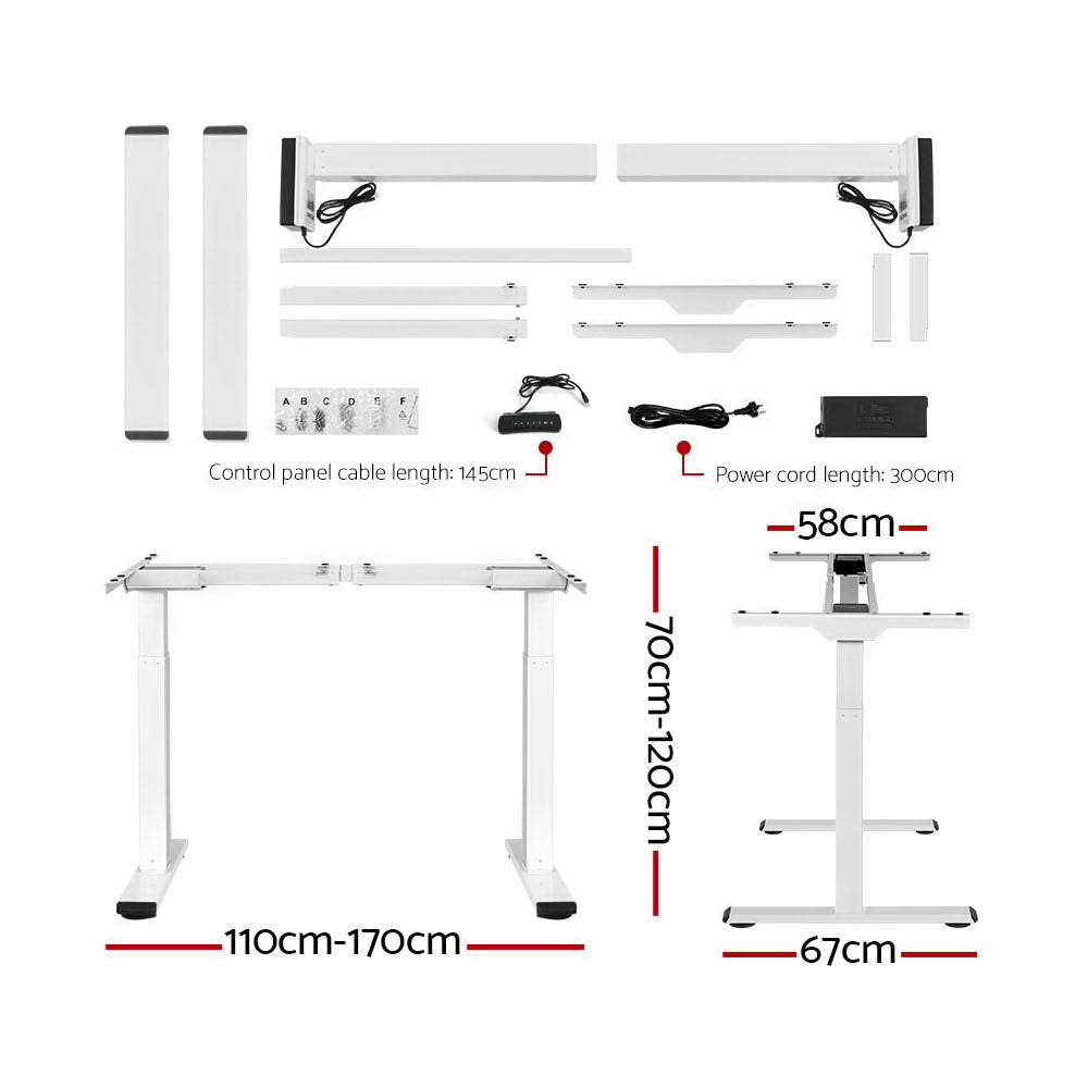 Artiss Standing Desk Electric Height Adjustable Sit Stand Desks White Oak 140cm