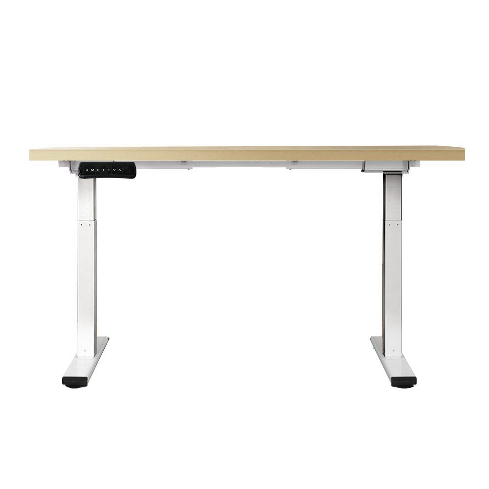 Artiss Standing Desk Electric Height Adjustable Sit Stand Desks White Oak 140cm