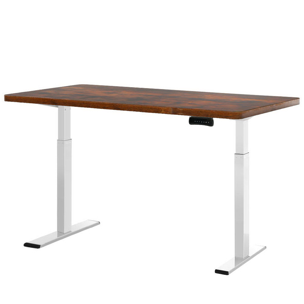 Artiss Standing Desk Electric Adjustable Sit Stand Desks White Brown 140cm