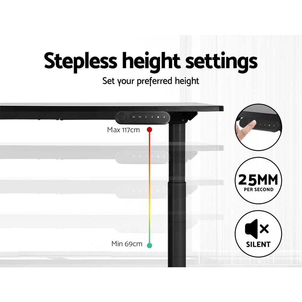 Artiss Electric Standing Desk Height Adjustable Sit Stand Desks Table Black