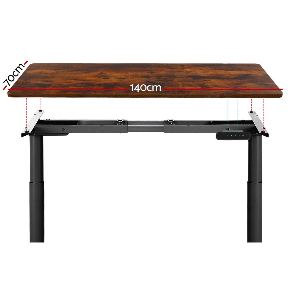 Artiss Electric Standing Desk Adjustable Sit Stand Desks Black Brown 140cm