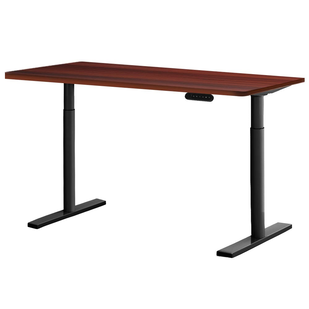 Artiss Electric Standing Desk Adjustable Sit Stand Desks Black Walnut 140cm