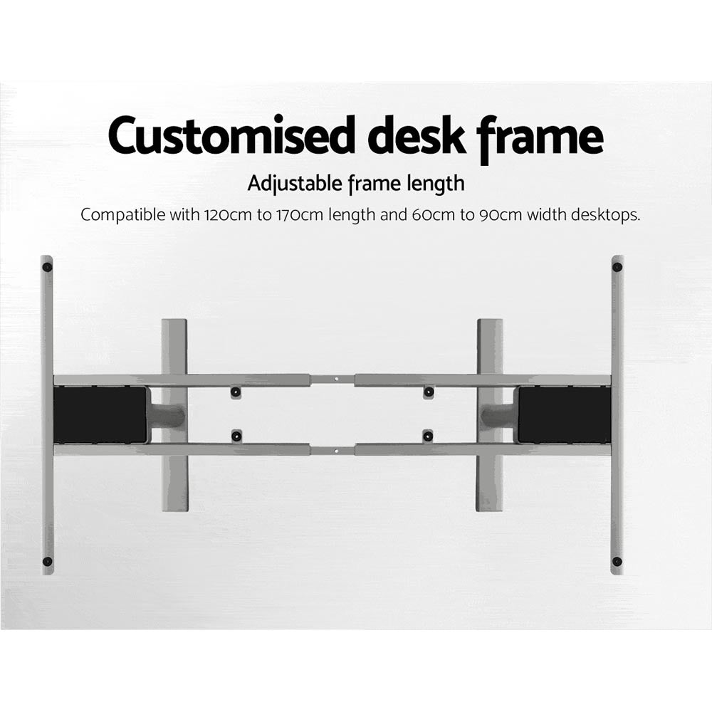 Artiss Electric Standing Desk Height Adjustable Sit Stand Desks Grey Oak 140cm