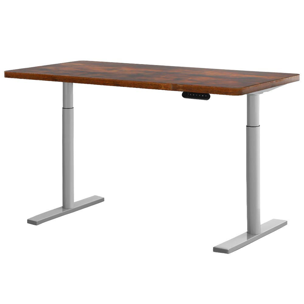 Artiss Electric Standing Desk Adjustable Sit Stand Desks Grey Brown 140cm