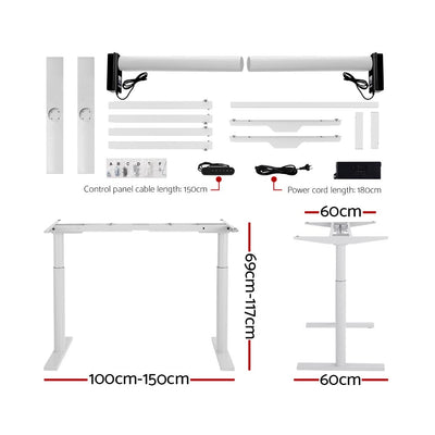 Artiss Electric Standing Desk Height Adjustable Sit Stand Desks White Black