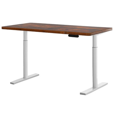 Artiss Electric Standing Desk Height Adjustable Sit Stand Desks White Brown