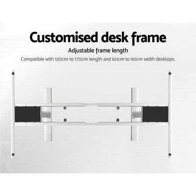 Artiss Electric Standing Desk Adjustable Sit Stand Desks White Walnut 140cm