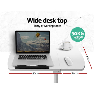 Artiss Laptop Table Desk Adjustable Stand - White