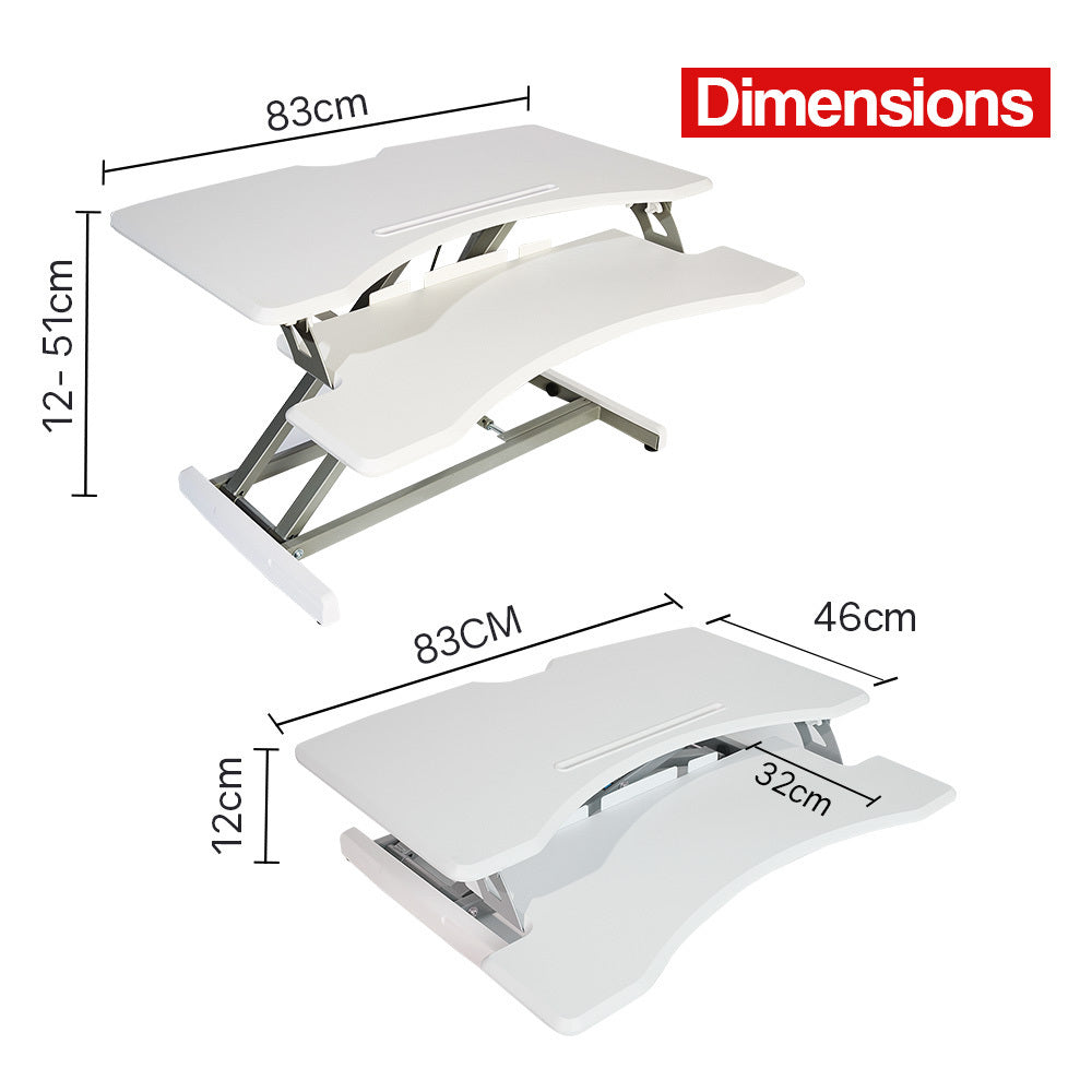 Office Riser Stand FORTIA 83cm Desk Riser Office Shelf Standup Sit Stand Standing Height ...