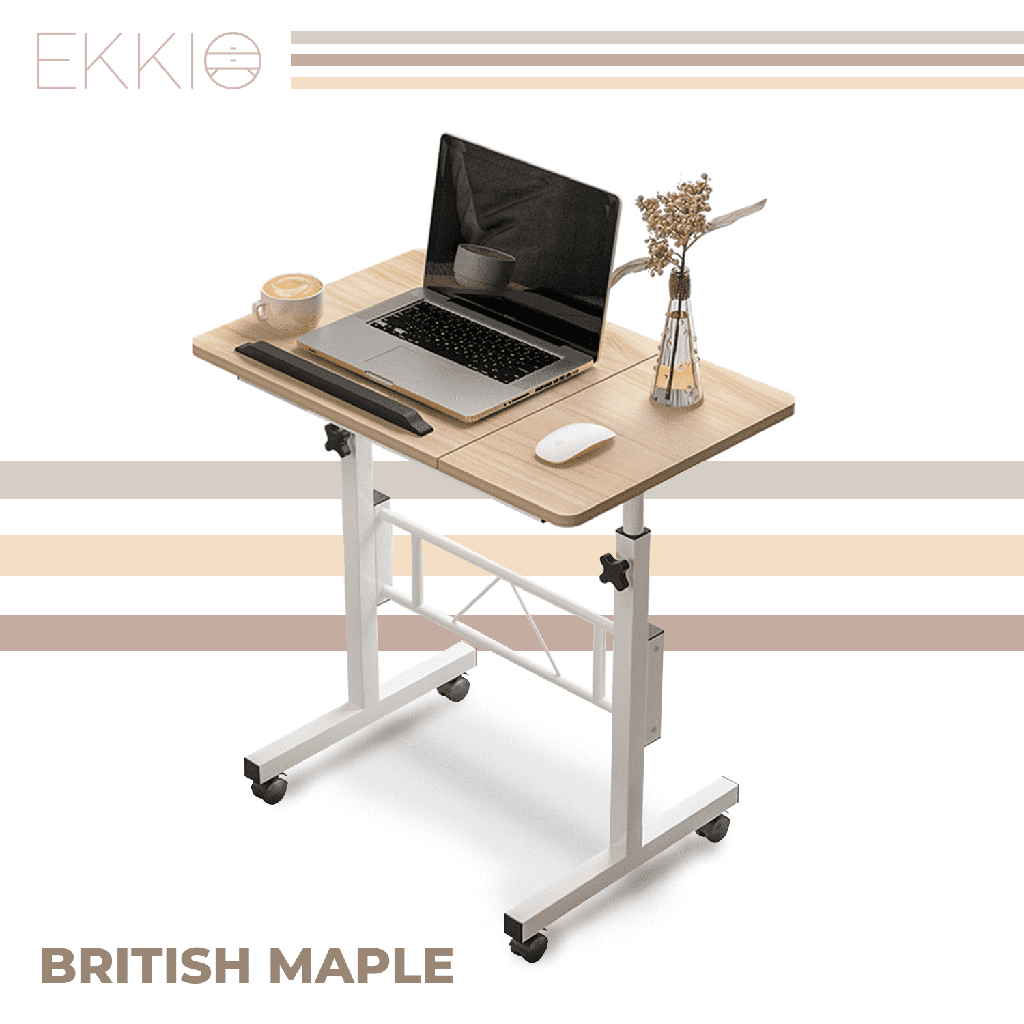 EKKIO Mobile Desk Half Tilt British Maple EK-MD-101-VAC/EK-MD-101-YM