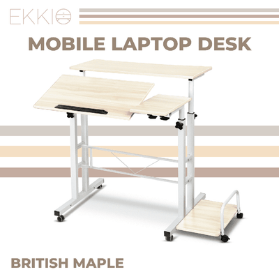 Ekkio Mobile Desk Detachable Sideboard British Maple EK-MD-104-VAC/EK-MD-104-YM
