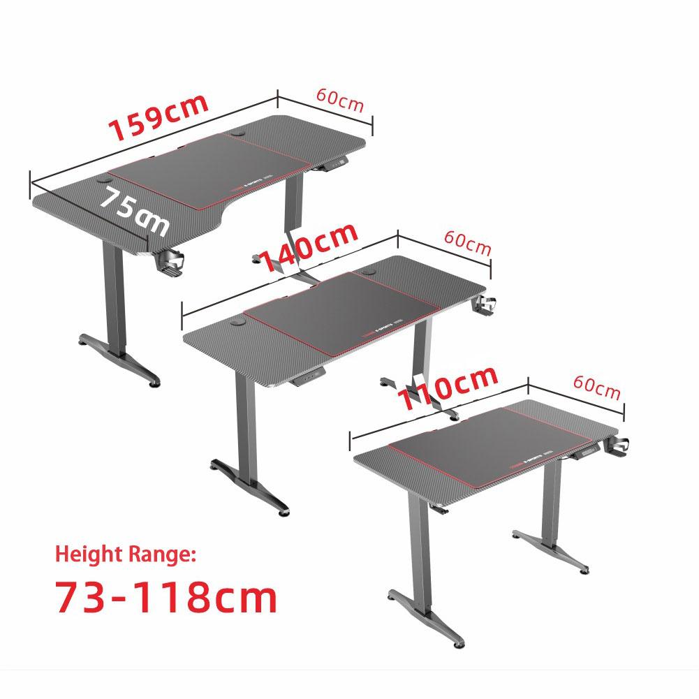 Gaming Standing Desk Home Office Lift Electric Height Adjustable Sit To Stand Motorized Standing Desk 1460