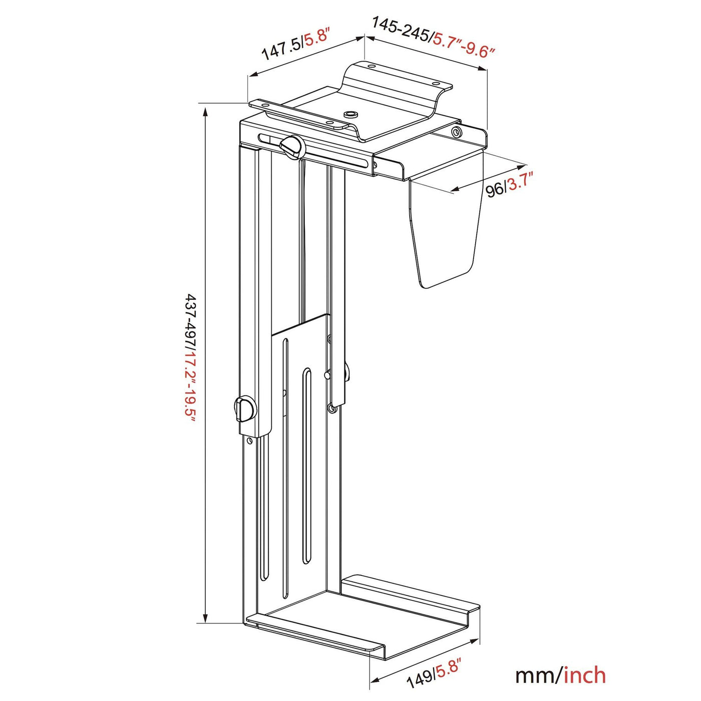gku™ Under Desk CPU Mount
