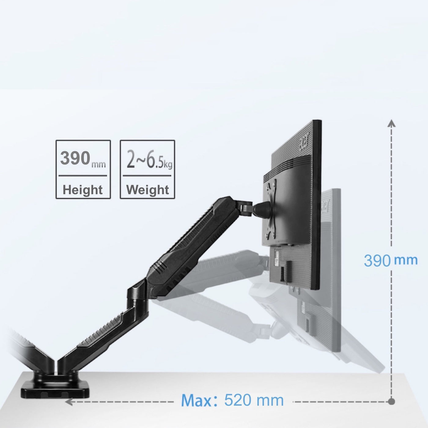 gku™ EZY-Riser© Dual Monitor Desk Mount Stand