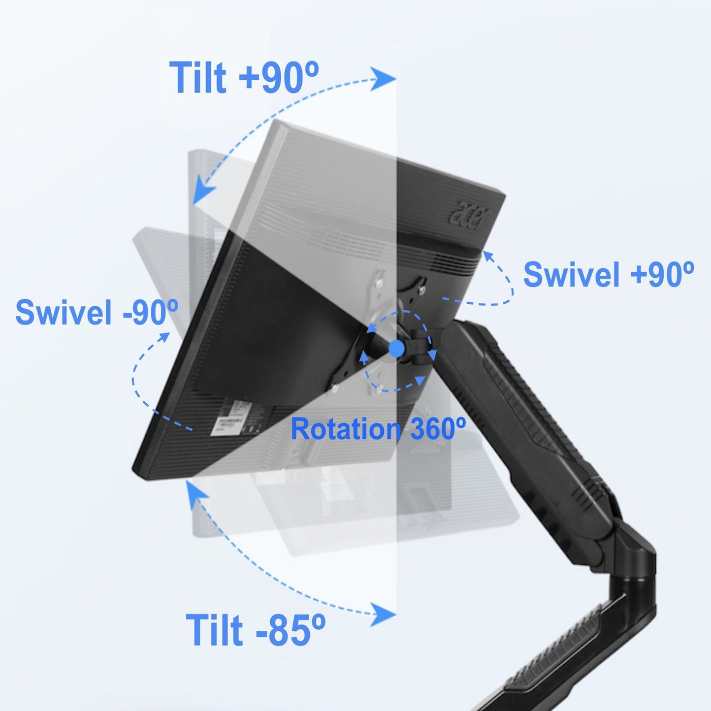 gku™ EZY-Riser© Dual Monitor Desk Mount Stand