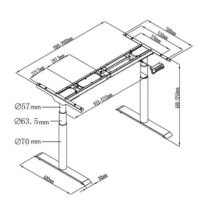 gku™ ProLift Dual-Motor Electric Adjustable Height Sit Stand Desk